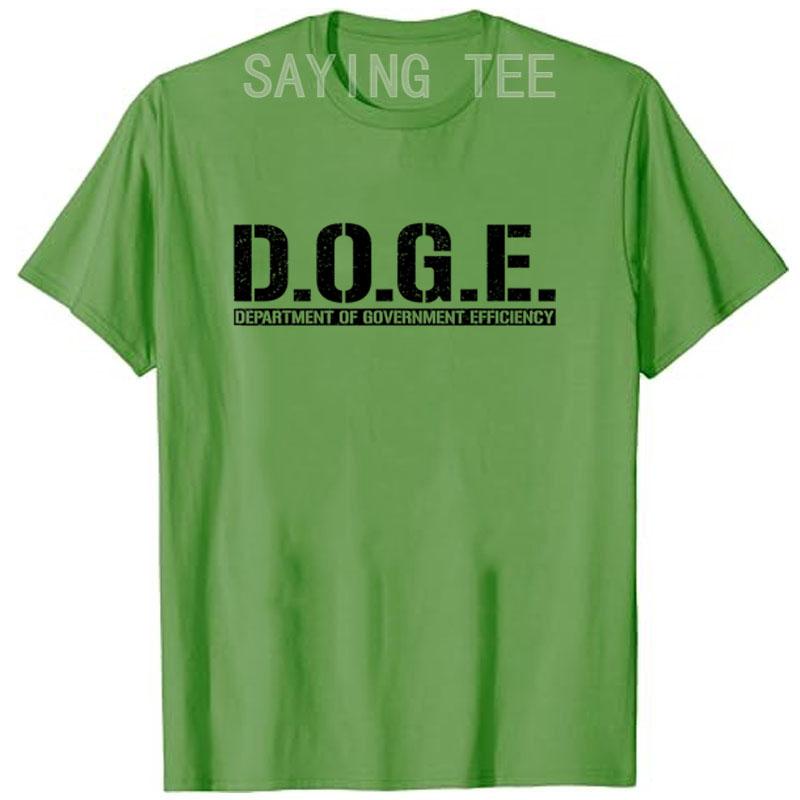 DOGE D.O.G.E. Футболка с принтом 'ДЕПАРТАМЕНТ ГОСУДАРСТВЕННОЙ ЭФФЕКТИВНОСТИ' Юмор Забавные буквы Напечатанная надпись Футболка Графический наряд Топ с коротким рукавом