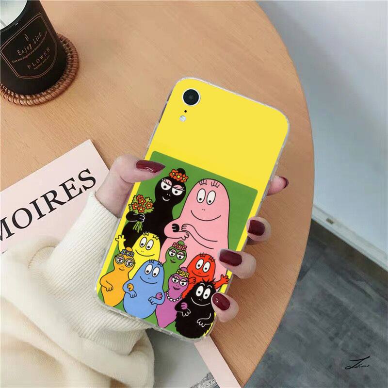 Yinuoda Cartoon Barbapapa Phone Case for iPhone 8 7 6 6S Plus X SE 2020 XR XS 14 11 12 13 Mini Pro Max Mobile Case
