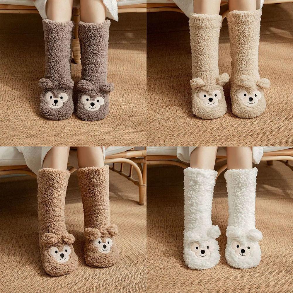 Thickened Thermal Socks Coral Fleece Leg Covers Warm Floor Socks  Christmas Gift