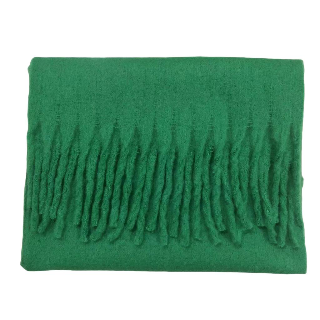 Solid Color Mohair Loop Yarn Scarf Women's Autumn and Winter New High-end Versatile Warm Scarf Shawl Dual-purpose