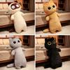 65cm Big Eyes Kawaii Cat Long Doll Plush Toy Standing Fluffy Cuddly Cartoon Animal Sleeping Leg Support Pillow Hug Plushie Gift