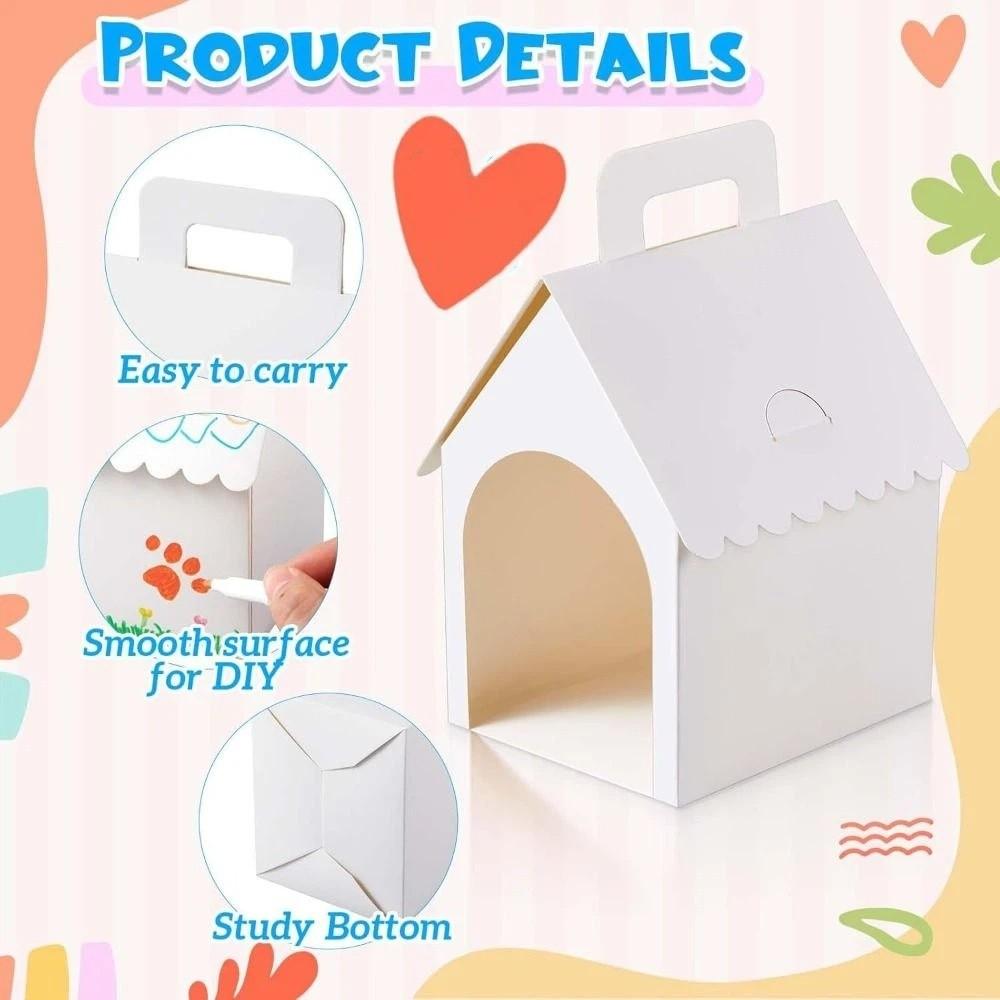 Blank Paper Gift Boxes Miniature Boxes Dog House Shaped Boxes Treat Gift Boxes  Home Decor