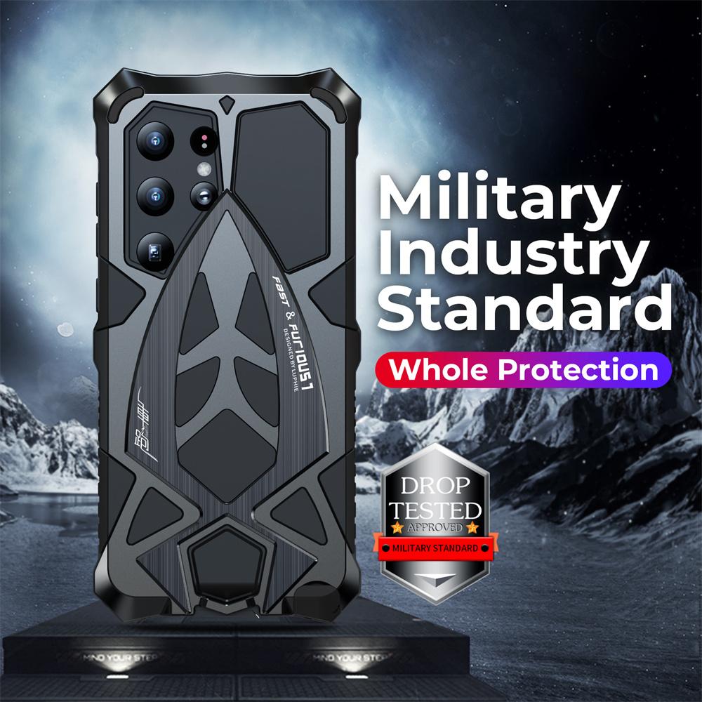 Защитная пленка для экрана Samsung S24 Ultra Luphie, прочный чехол для телефона, бронированный чехол Galaxy, противоударный металлический чехол, военный бампер