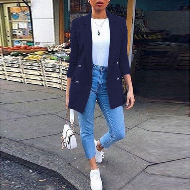 Coat Ladies Cardigan Tops Spring Blazer Suit Womens Loose Shirt