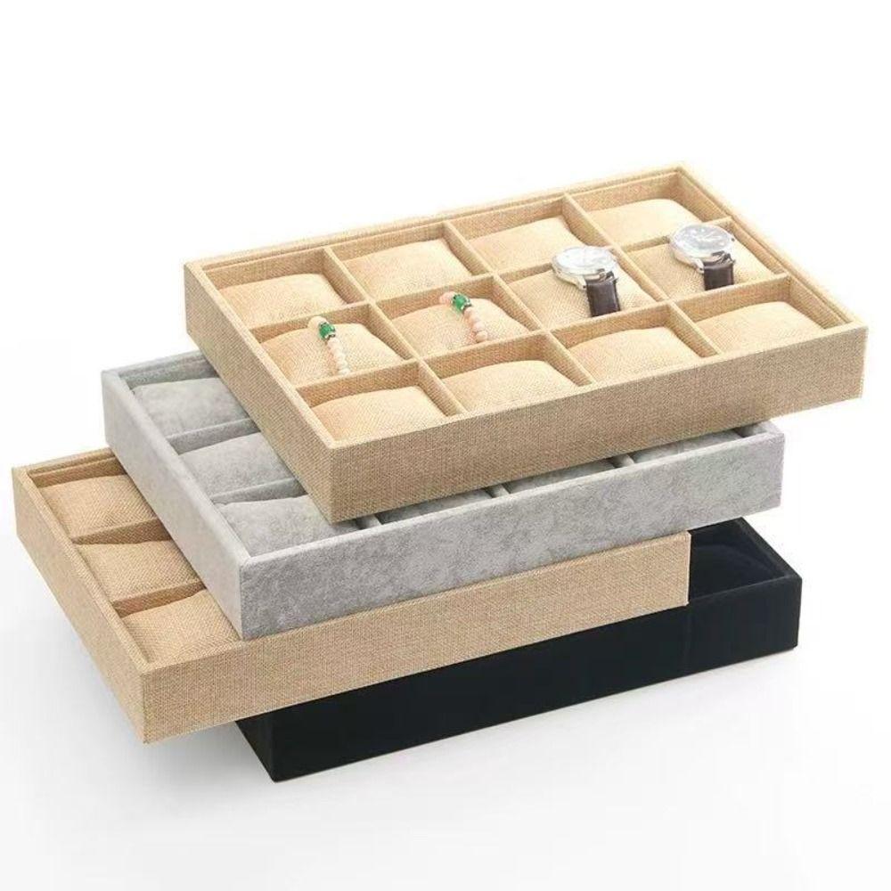 12 Adjustable Compartments Jewelry Display Trays Flannel Bracelet Display Tray Necklace Display