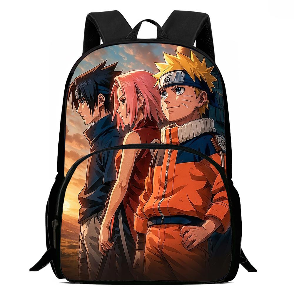 Детский рюкзак с героями мультфильма Аниме NARUTO, с регулируемым плечевым ремнем и передним карманом, легкий и прочный, для мальчиков и девочек в возрасте 5-10 лет