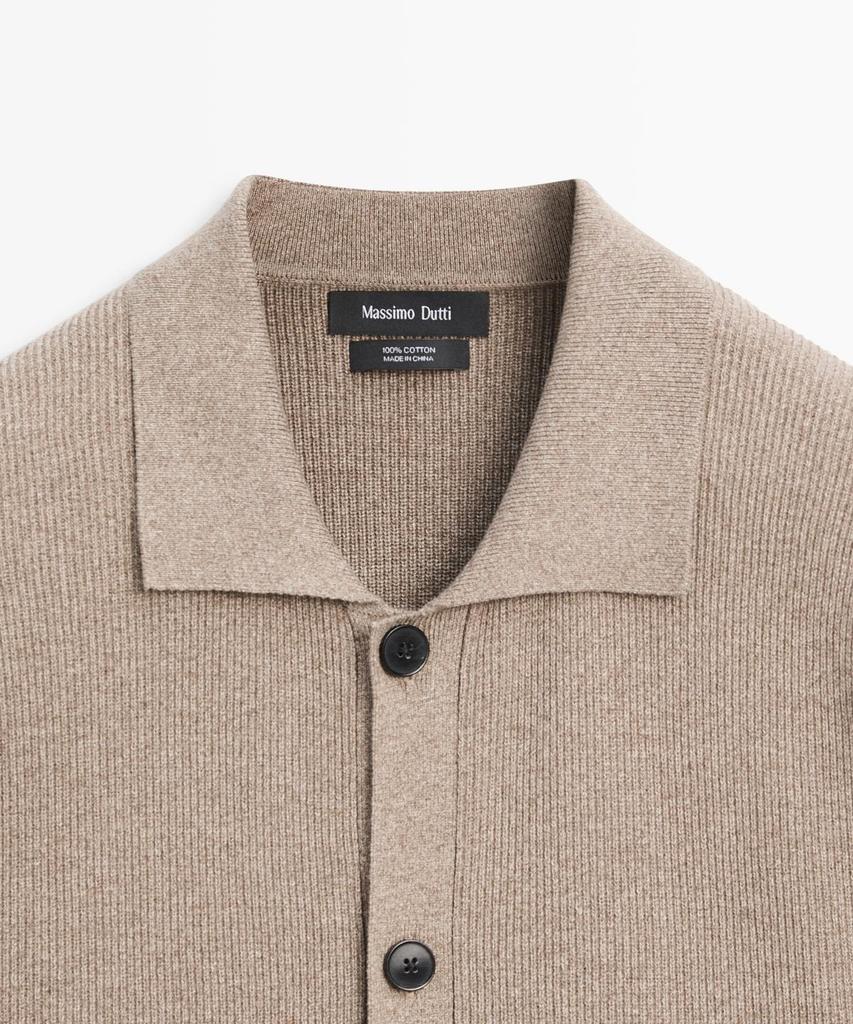 Хлопковый вязаный кардиган Massimo Dutti