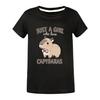 Kid Short Sleeve T Shirt Just A Girl Who Loves Capybara Cute Bow Tie Capybara Print O-Neck Tee Lovely Animal Graphic Girls Top