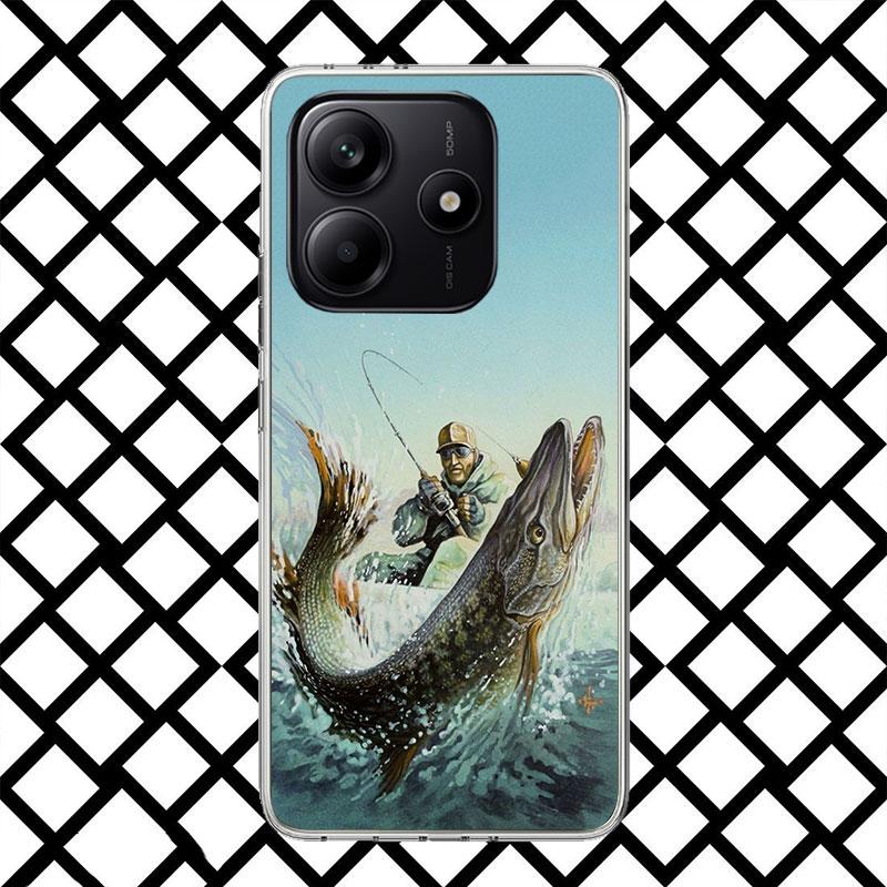 Hunting Fishing Man Phone Case for Xiaomi Redmi Note 15 14 14S 13 12 12S 11 Pro Plus 11E 11T 11S 10S 5G Soft Cover Fundas Redmi