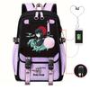 Аниме Периферийный Рюкзак Колледж Ветер Ученик Средней Школы Ученик Старшей Школы с USB Многофункциональный Студенческий Школьный Рюкзак