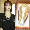 Silk Scarf Women's Spring, Autumn and Summer New Fashion Neck Protection Decoration Long Necklace Type Magnetic Buckle Scarf Small Scarf