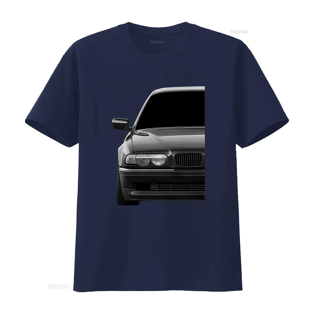 E38 750 Classic Retro Автомобильная Мужская Футболка Половина Переднего Вида Дизайн винтажный Стиранная дизайнерская одежда homme графика Растянутая