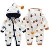 Новорожденный, Мальчики, Девочки, Молния, С капюшоном, Длинный рукав, Комбинезон, Комбинезон, Теплый, Наряды, Одежда, Размер 0-24м