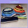 Unisex Knit Hat With Stripe Print No Brim Design For Winter Outdoor Activities