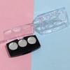 Lipstick Set Eyeshadow Lipstick Powder Box Case Empty 3 Round Grid Cosmetic Packaging Palette DIY 1 Set, 1 Piece, Black