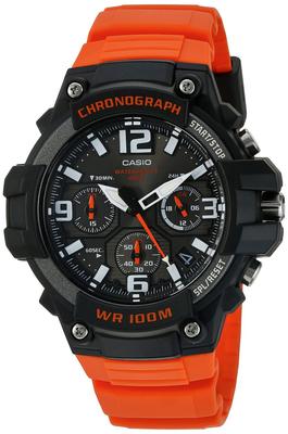 Casio Хронограф Международный Б/У MCW-100H-4AV Мужские Часы, Оранжевый, Модель,