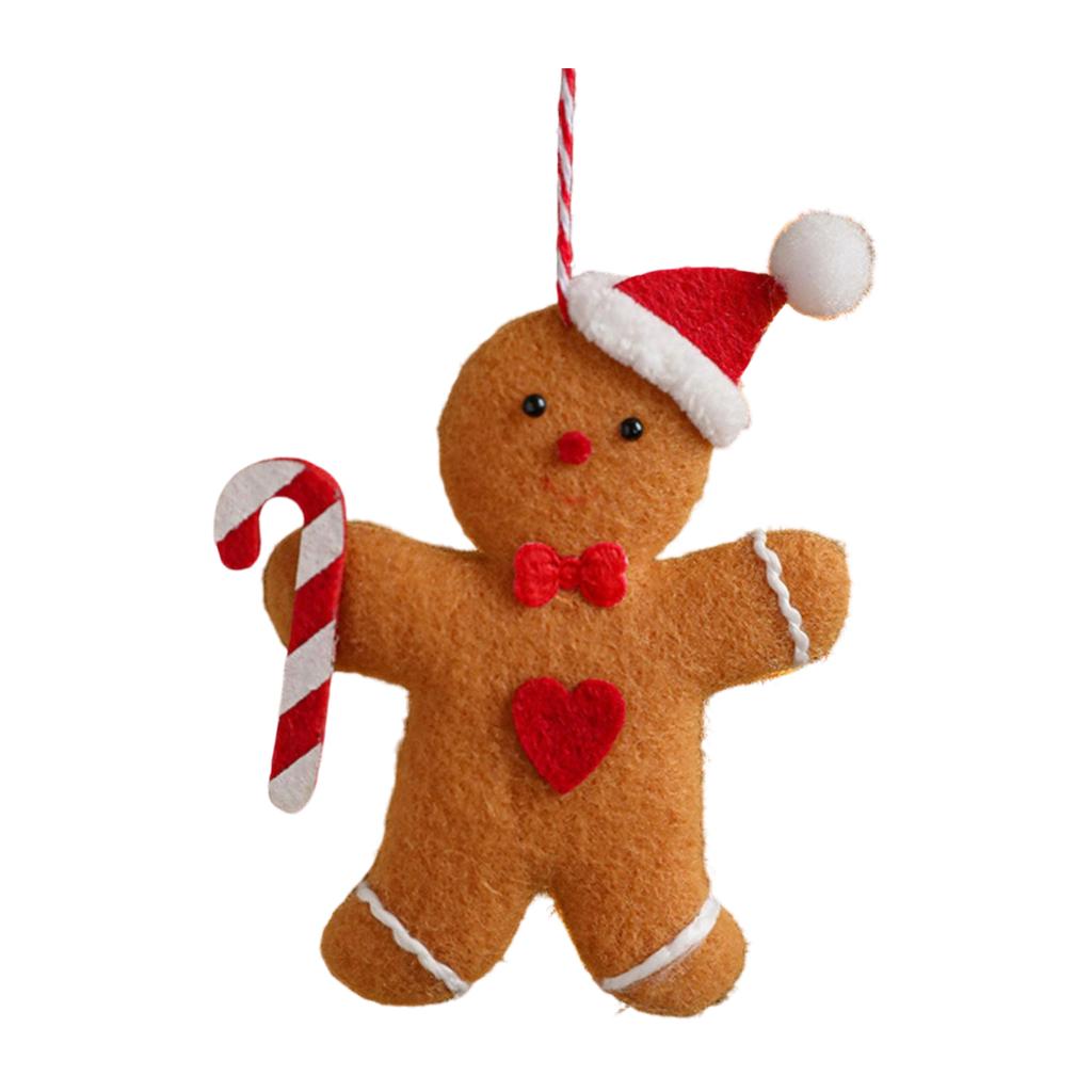 Coffee Gingerbread Doll Fabric Pendant Christmas Tree Christmas Pendant Scene Decoration Decoration