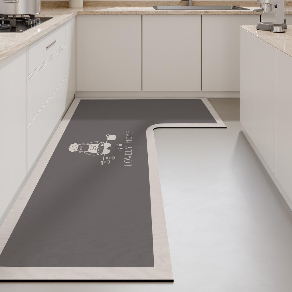 Premium Kitchen Floor Mat L-shaped Dirt-resistant Anti-slip Mat Diatom Mud Easy To Clean Foot Mat Household Quick-drying Water-absorbing Floor Mat