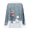 Women's Fashion Casual Long Sleeve V-Neck Christmas Printed Plush Top