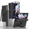 Slide Pen Box Case For Samsung Galaxy Z Fold 4 3 Case Magnetic Hinge Adjustable Kickstand Full Protection Hard Pc Cover No Pen