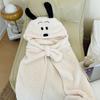 Winter Kawaii Bear Hooded Blanket Fleece Material Soft Blanket Shawl Throw Blanket Keep Warm Hooded Cloak Office Use