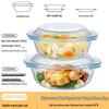 Стеклянная миска с крышкой, устойчивая к высоким температурам