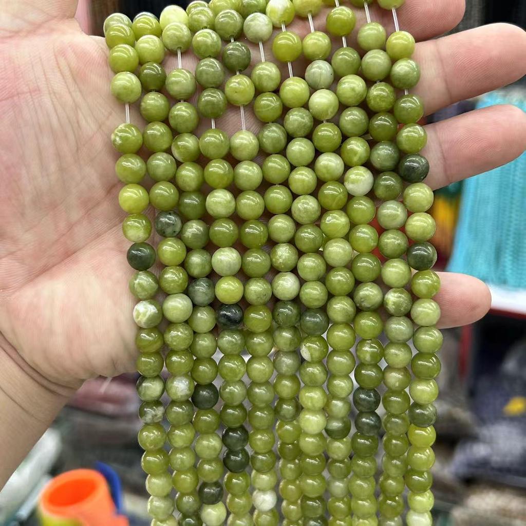 Натуральный Южный Нефрит Круглые Бусины для DIY Ювелирных Изделий – Аксессуары для Ожерелья и Браслета