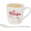 "Balance" flamingo mug and ceramic spoon gift set