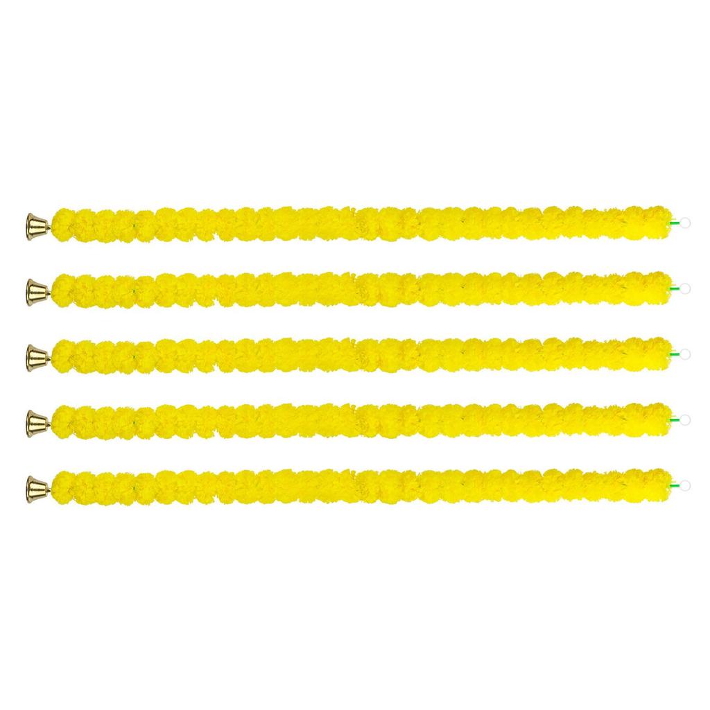 5 шт. Гирлянда из бархатцев с колокольчиком Свадебные искусственные цветы бархатцев для окна, шкафа, гостиной, для дома и улицы, в стиле кантри