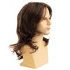 Synthetic Natural Brown Wig Long Curly Hair for Men Daily Use Layered Wig with Bangs Gift Outfits Costume Party Wigs