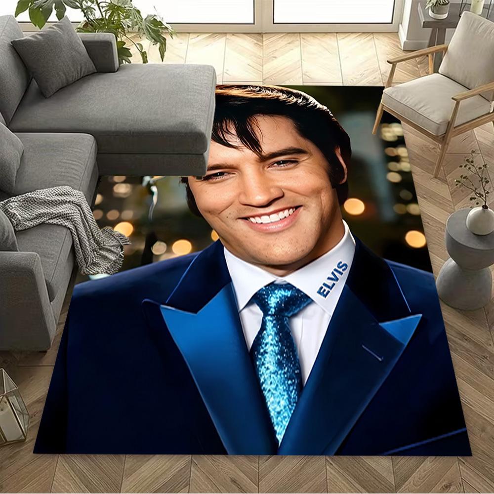 Elvis Presley Tribute Floor Mat Design for Dormitory Living Rooms Game Room Decorate room Antislip Carpet Anime Office Decor