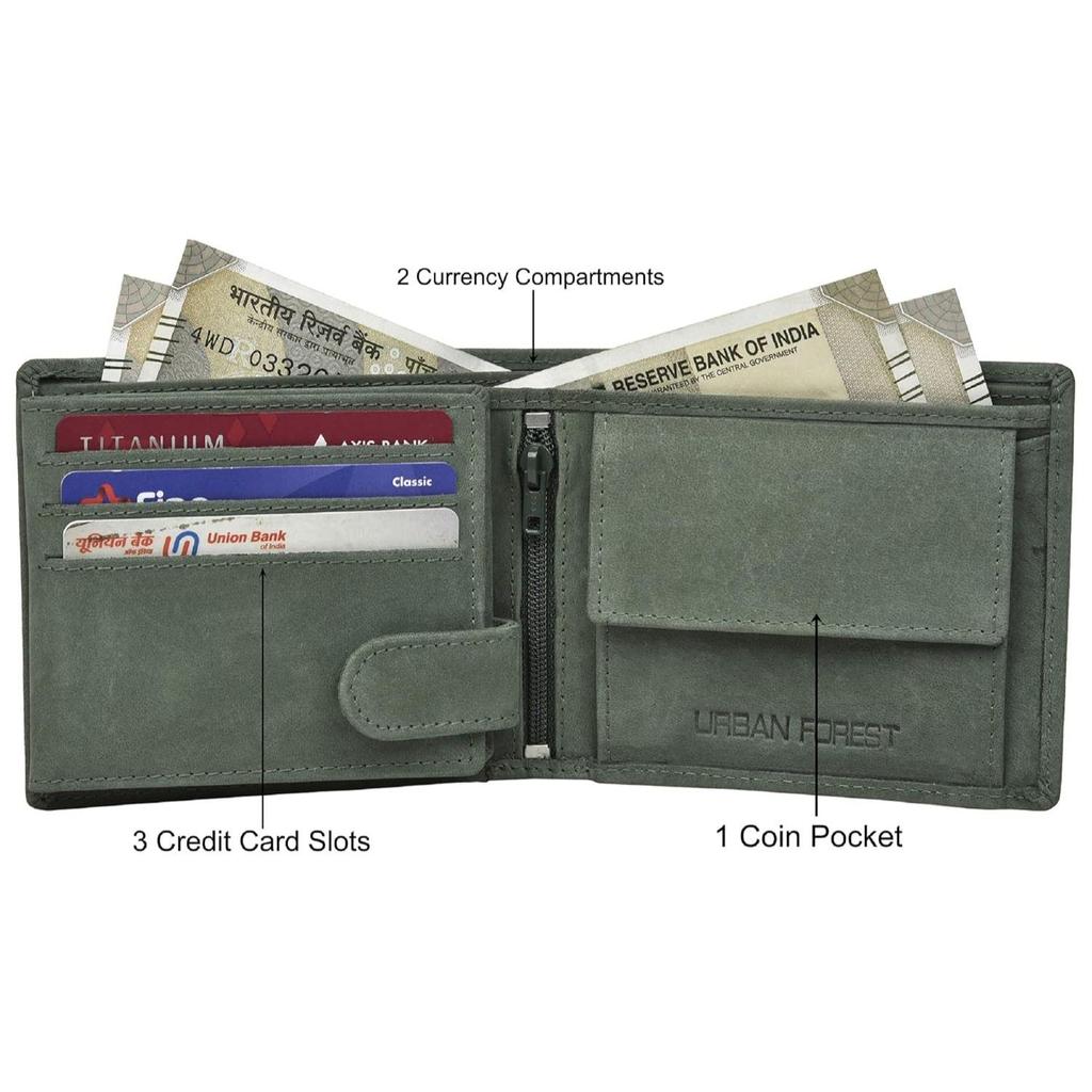 Мужской кожаный кошелек Zeus Vintage Green