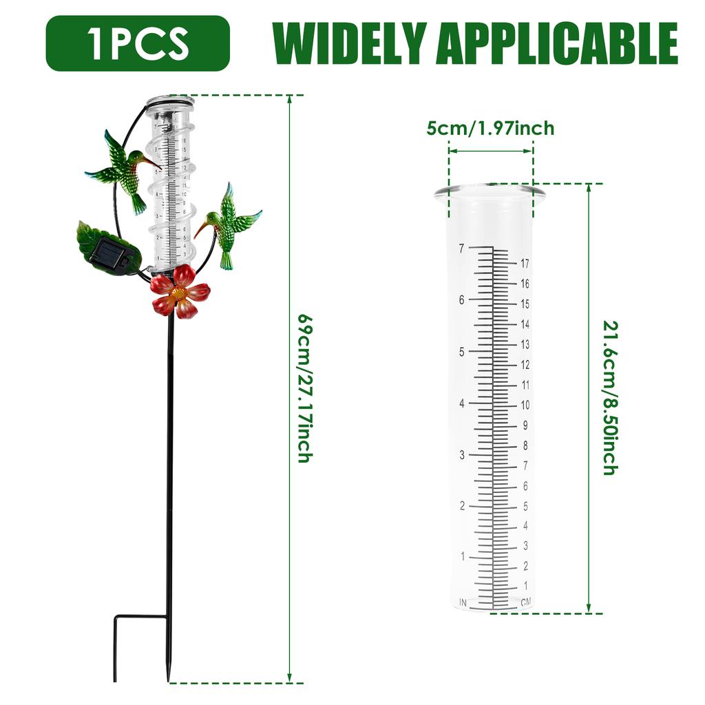 Металлическая декоративная метеостанция с солнечной подсветкой, морозостойкая, акриловая, для сада, сбор дождевой воды