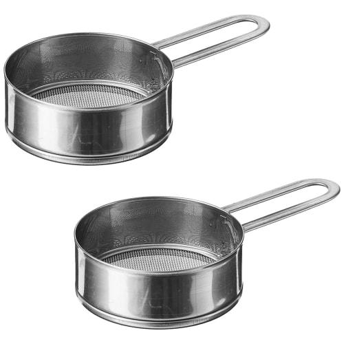 Mini Flour Sifter, Set of 2, Made in Japan, Stainless Steel, Compact Size, Strainer for Flour, Sugar, and Tea Powder, Small Kitchen Utensil