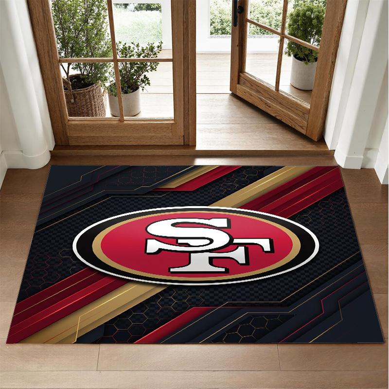 San Francisco 49ers Design Crystal Velvet Rug Soft Decorative Mat for Bedroom Entrance