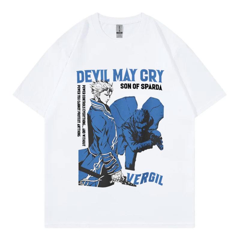 Горячая Игра Devil May Cry Графические Футболки Мода Винтажные Оверсайз Футболки с Коротким Рукавом Унисекс Повседневные Хлопковые Футболки Уличная Одежда
