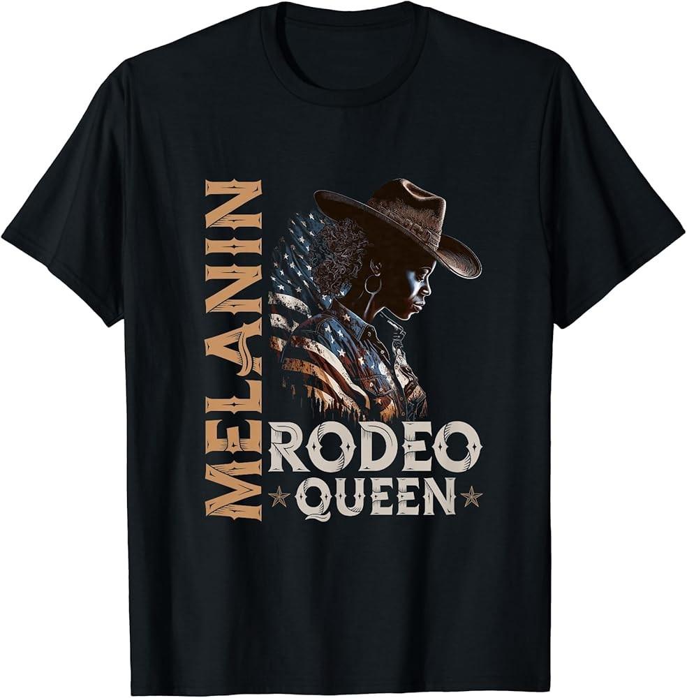 Melanin Rodeo Queen Country African-American T-Shirt 4