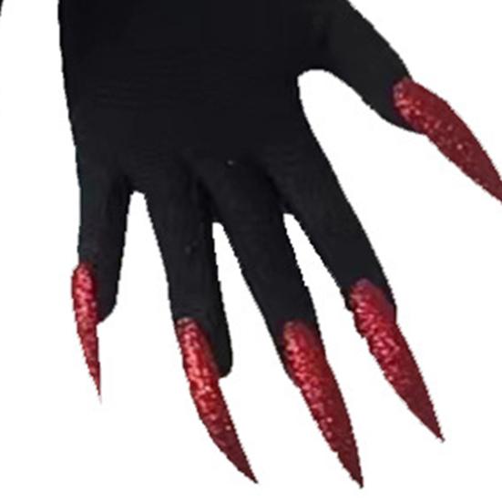 1 пара перчаток-лап на Хэллоуин, длинные черные перчатки со страшными длинными ногтями, мягкие удобные перчатки для косплея, фестиваля, забавные перчатки призрака