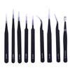 9PCS ESD Tweezers Anti-static Precision Tweezers for Electronic Mobile Phone Repair Tool
