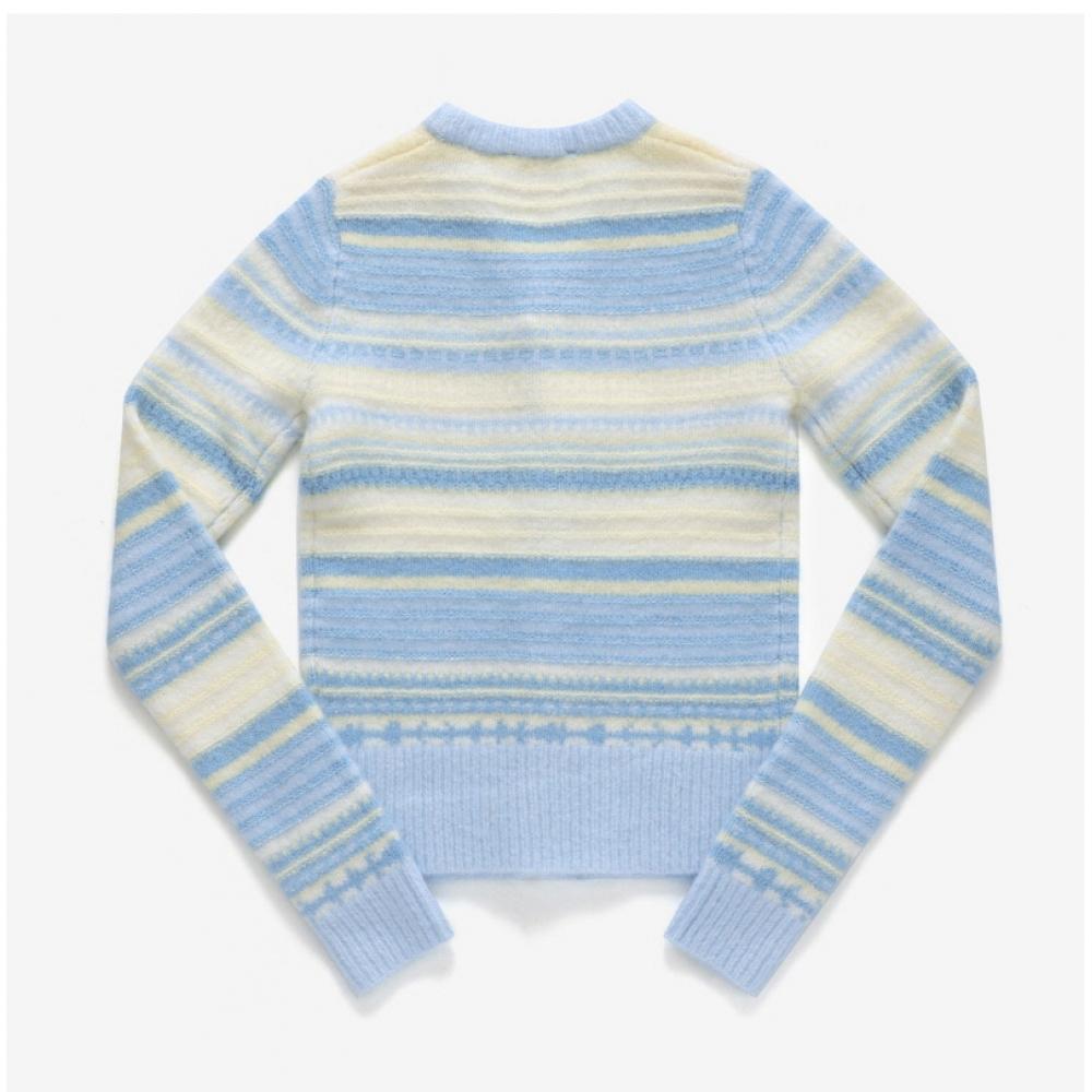 Ganni K2257 271 Striped Soft Wool Women S Knit