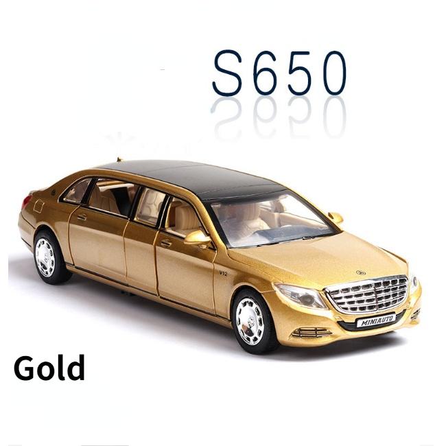 1:24 игрушечных автомобиля S650-лимузин, литая под давлением металлическая модель автомобиля, новый черный игрушечный автомобиль