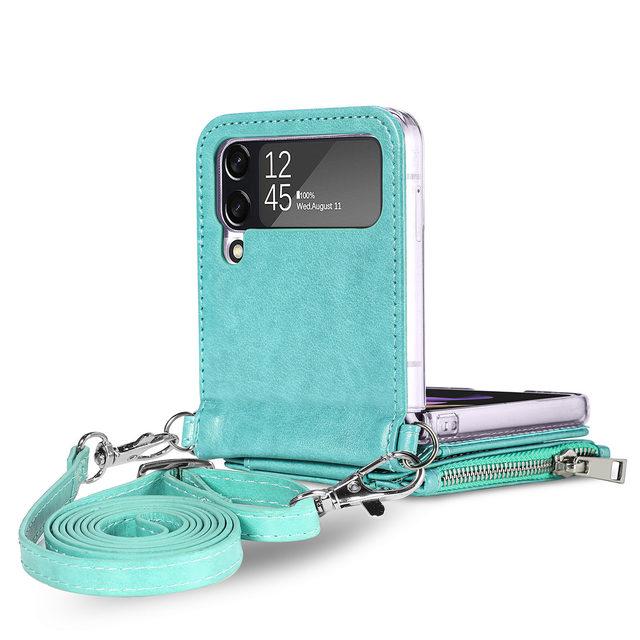 Роскошный кожаный чехол для мобильного телефона с карманом для карт для Samsung Galaxy Z Flip4 5g Flip 4 Flip3 Flip 3, противоударные чехлы с функцией кошелька