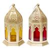 Beautiful Home Decorative Showpiece Table Lantern Lamp Candle Holder for Diwali - Hanging Tealight Holder - Decorative Metal (Yellow & Red)