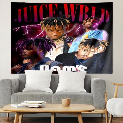 Custom Name Juice WRLD Print Tapestry, Backdrop, Easy Setup, Ideal for Bedroom, Office & Living Room, with Aesthetic Wall Hanging Decor.