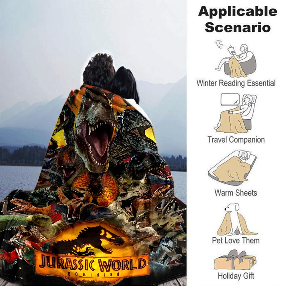 Jurassic World Dominion Dinosaurs Blanket Soft Throw Blanket For Home Bedroom Bed Sofa Travel Office Solid Christmas Blanket