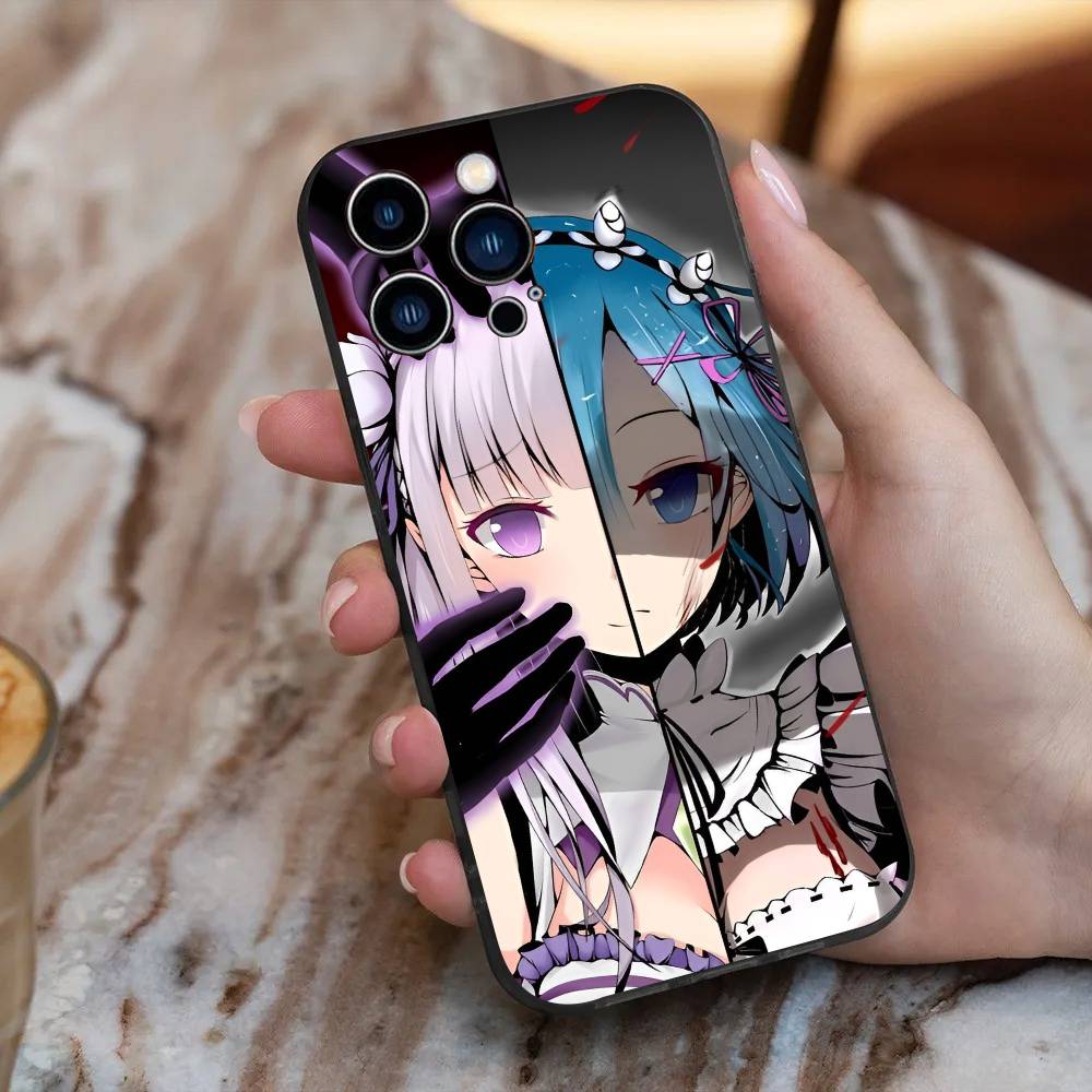 Чехол для телефона ReZero Рем Силиконовый Мягкий Для IPhone 17 Air 16 15 14 13 12 11 Plus Pro Max Plus