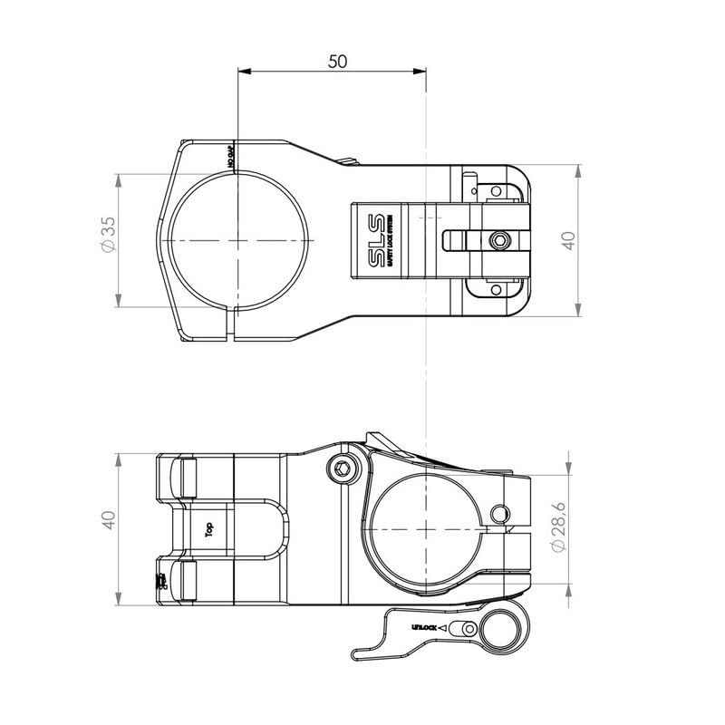 ROCKER PARTS Вынос RocHead MAX с изгибом 50 мм и хомутом 35 мм