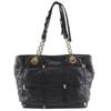 Vala Tote Bag Black Leather/enamel Women Used