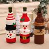 Christmas Wine Bottle Cover Red Santa Claus Knitted Christmas Wine Sleeve Bag Dinner Table Decoration YFA2085