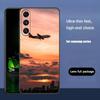Чехол для телефона Samsung Galaxy S23 S24 S25 Ultra S22 Plus S21, черный, с дизайном «Небо и самолет», премиум-класс